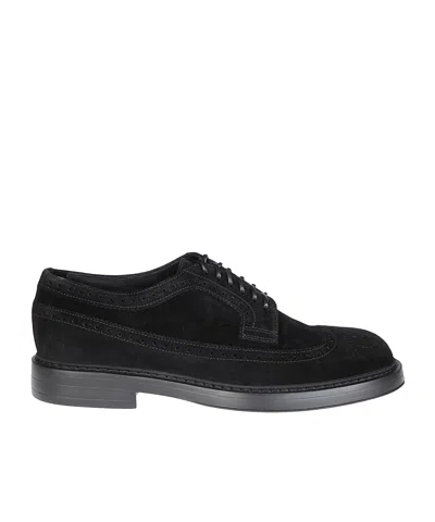 Doucal's Swallowtail Derby Shoes In Black