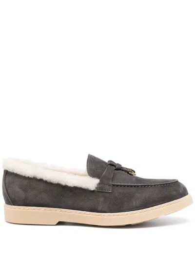 Doucal's 40mm Suede Loafers In Grey