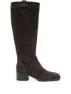 Doucal's 50mm Leather Knee-high Boots In Brown
