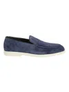 Doucal's Adler Loafer In Storm Vision Suede In Blue