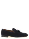 Doucal's Navy Blue Solid Adler Loafers In Blue