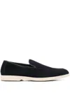 Doucal's Moccasin Shoes With Smooth Suede Finish In Blue