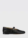 Doucal's Woven-leather Buckle Ballet Flats In Black