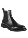 Doucal's Polished Leather Ankle Boots With Elastic Side Panels In Black
