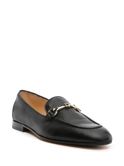 Doucal's Beige Closed-toe Loafers With Metallic Bit Detail In Black