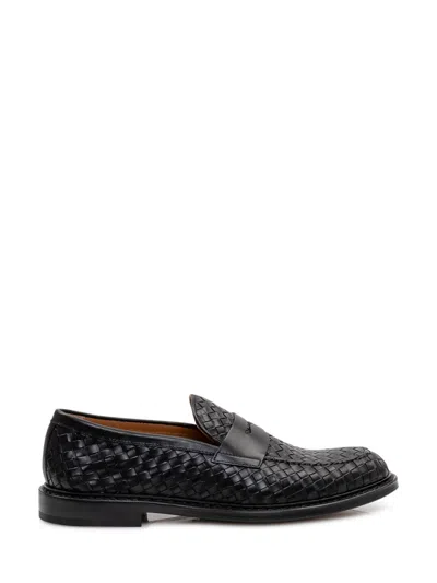 DOUCAL'S BLACK ADLER LEATHER LOAFERS