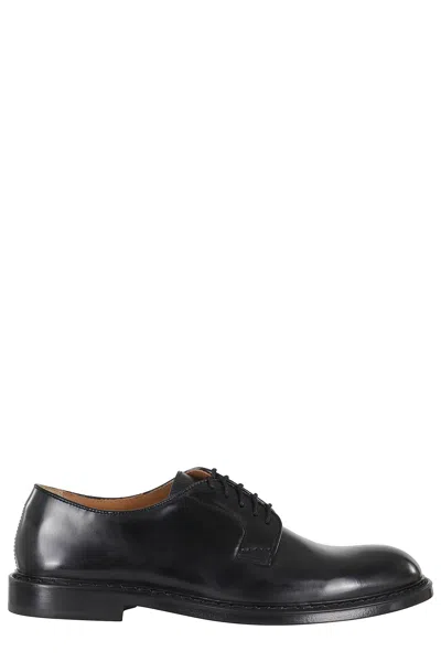 DOUCAL'S BLACK DERBY SHINY LEATHER BROGUES
