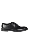 Doucal's Black Leather Derby Shoes In Black