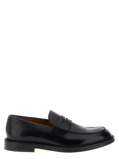 DOUCAL'S BLACK LEATHER LOAFERS