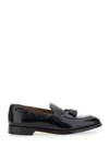 Doucal's Black Slip-on Loafers With Tassel Detail In Smooth Leather Man In Black