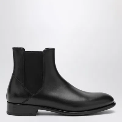 DOUCAL'S BLACK SMOOTH LEATHER ANKLE BOOTS
