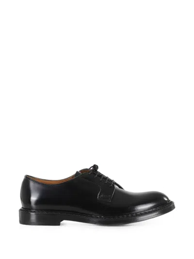 Doucal's Blake Almond-toe Leather Derby Shoes In Animal Print