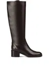 Doucal's Block-heel Leather Boots In Brown
