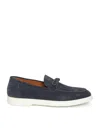 Doucal's Man Loafers Navy Size 9 Leather In Blue