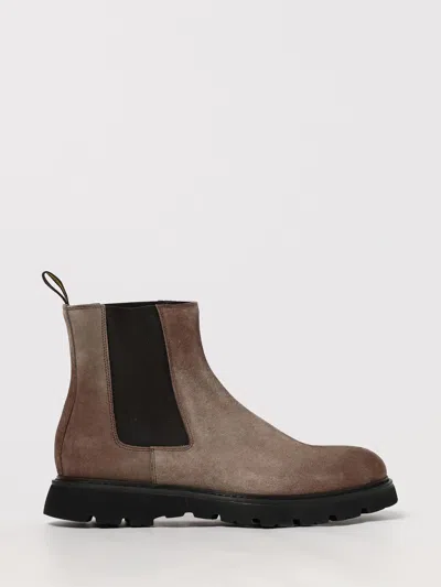 Doucal's Man Ankle Boots Taupe Size 9.5 Leather In Gray
