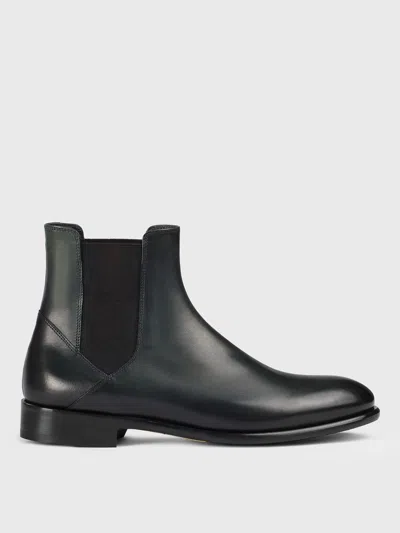 Doucal's Elastic-panel Leather Boots In Black