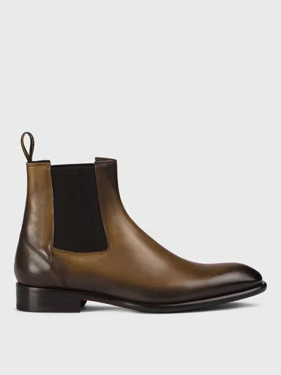 Doucal's Leather Elastic-sided Chelsea Boots In Brown