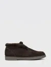 Doucal's Shearling-trim Suede Ankle Boots In Brown