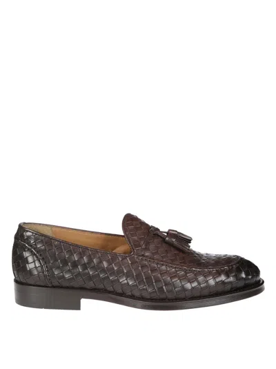 Doucal's Braided Moccasin In Brown