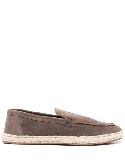 Doucal's Braided-sole Detail Loafers In Brown
