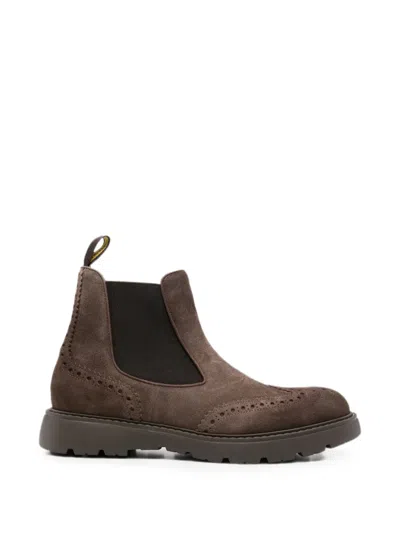 Doucal's Brogue-detail Chelsea Boots In Brown