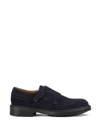 Doucal's Brogue-detail Double-strap Monk Shoes In Black