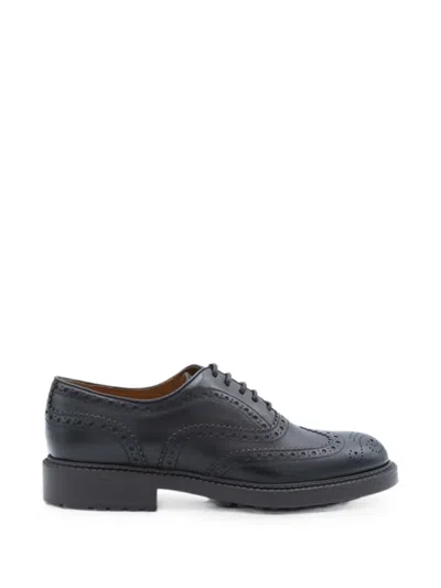 Doucal's Brogue-detail Leather Lace-up Shoes In Black