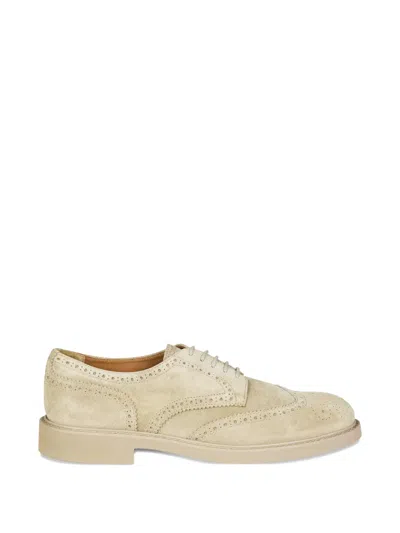 DOUCAL'S BROGUE-DETAIL SUEDE DERBY SHOES