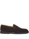 Doucal's Brown Suede Loafers With Timeless Elegance In Brown