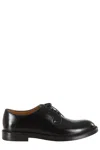 Doucal's Brushed Leather Derby Lace-up Shoes In Black