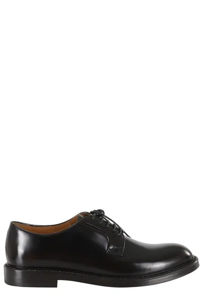 DOUCAL'S BRUSHED LEATHER DERBY SHOES