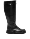 Doucal's Buckled Knee-high Boots In 黑色