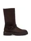 BUCKLED SUEDE BOOTS