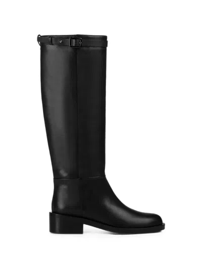 Doucal's Buckle-detail Leather Boots In Black
