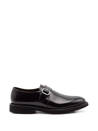 Doucal's Buckle-fastening Leather Monk Shoes In Black