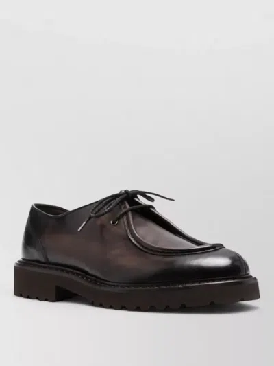 Doucal's Chunky-sole Calf Leather Derby Shoes In Black