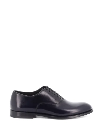 Doucal's Calf Leather Oxford Shoes In Black