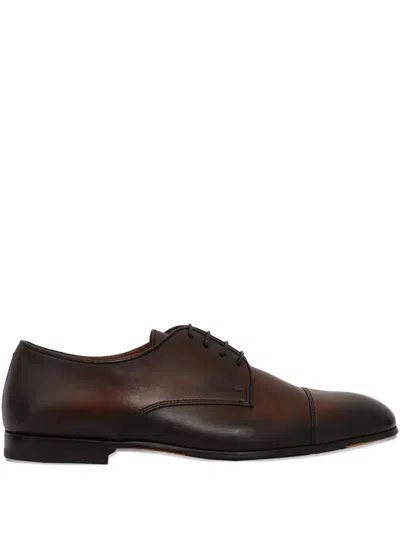 Doucal's Classic Cap Toe Derby Shoes In Brown