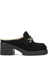 Doucal's Chain-embellished Heeled Mules In Black
