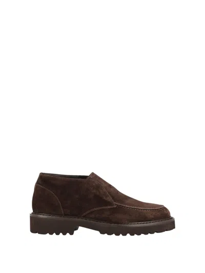 Doucal's Chukka Adler Elastico Dark Brown Calf Suede Chukka Boots In Multi