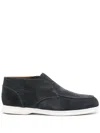 Doucal's Man Ankle Boots Charcoal Size 9 Leather In 蓝色