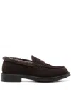 Doucal's Brown Cow Leather Loafers In Brown