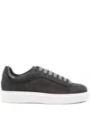 Doucal's Clay Leather Sneakers In Gray