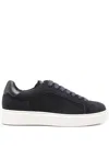 Doucal's Clay Suede Lace-up Sneakers In Black