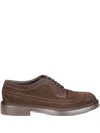 Doucal's Wingtip Derby Shoe With Brogue Detailing In Brown