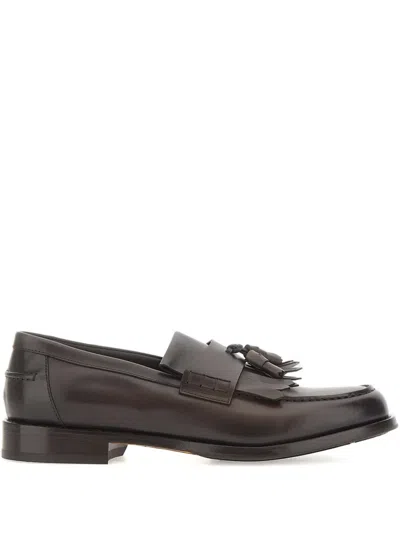 Doucal's Decò Tassels Leather Loafers In Brown