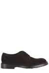 Doucal's Mink Suede Derby Lace-up Shoes In Brown