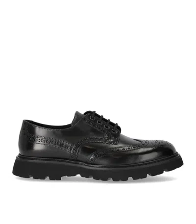 Doucal's Derby Black Brogue Lace-up Shoe