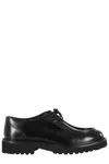 Doucal's Black Smooth Leather Derby Shoes With Lace-up Closure In Black