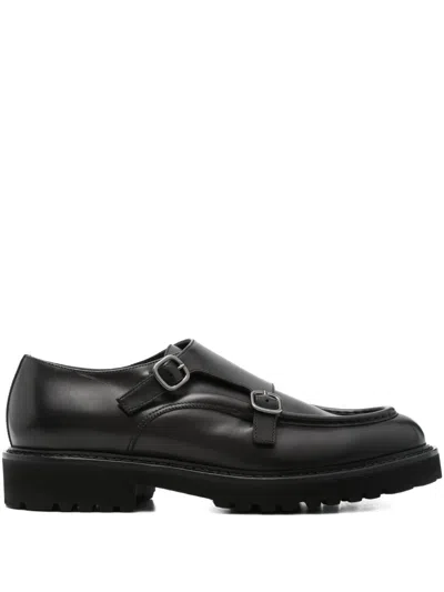 Doucal's Double-buckle Monk Shoes In Black